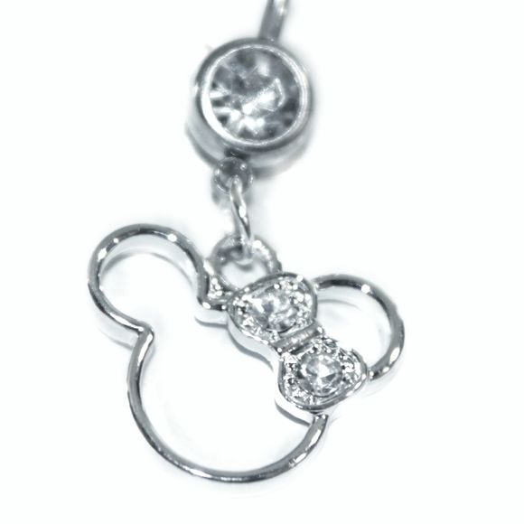 Silver Disney Minnie Mouse crystal bow belly ring - Picture 6 of 11